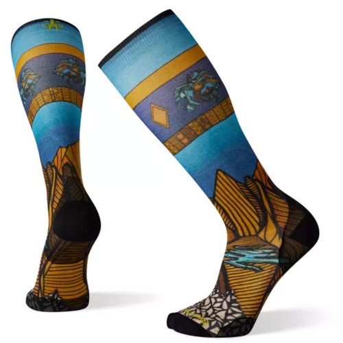 Smartwool Performance Ski Zero Cushion Mountain Escape Print Over The Calf Socks